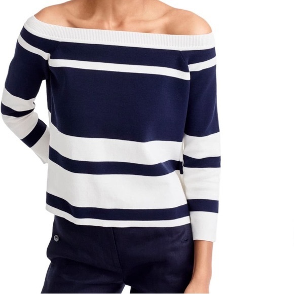 J crew long sleeve off the shoulder top - Picture 1 of 5